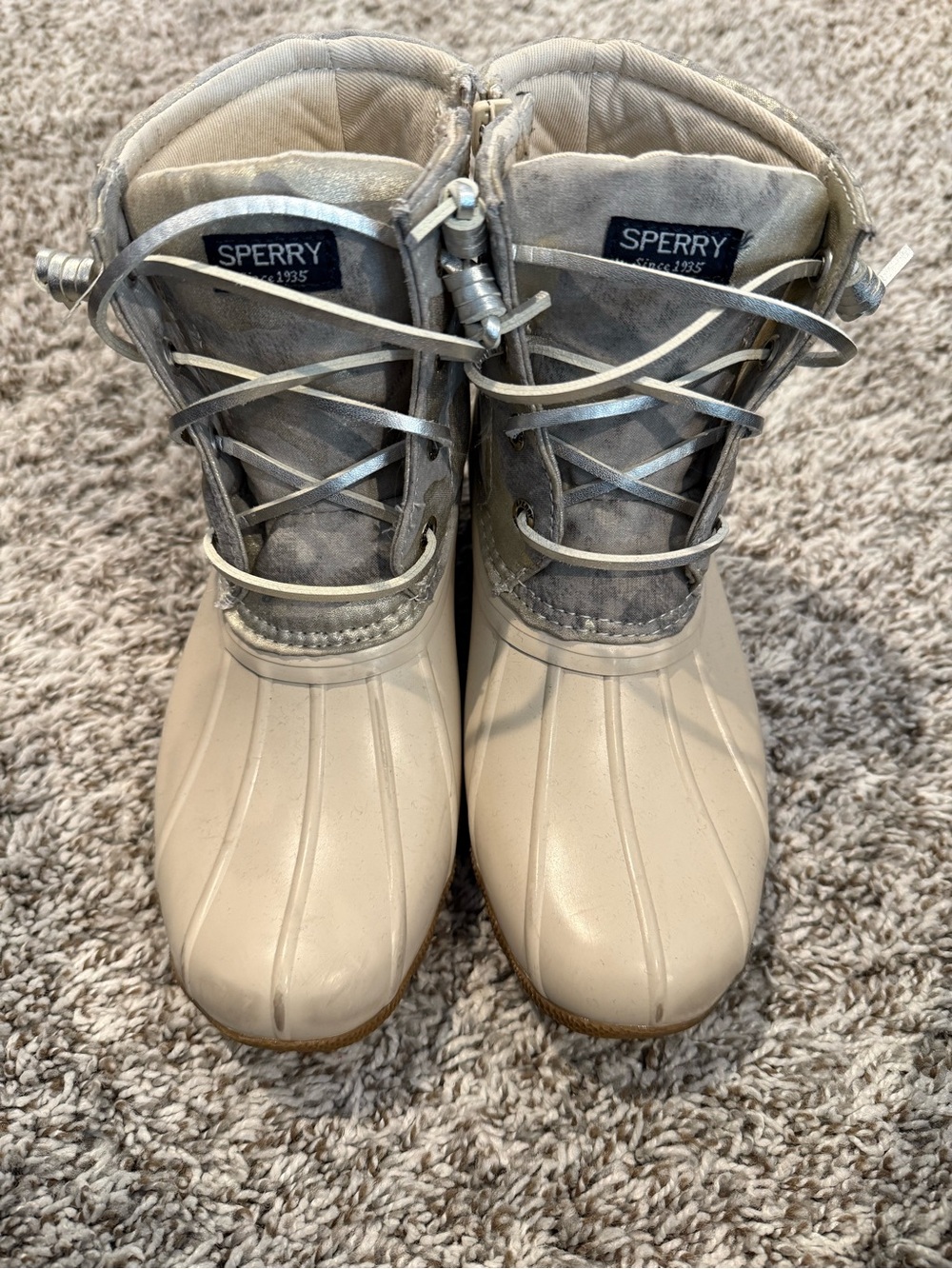 Sperry Neutral Tan Nylon-Lined Ankle Boots